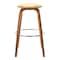 Armen Living Harbor 26" Counter Height Backless Swivel Cream Faux Leather and Walnut Wood Bar Stool LCHBBACRWA26 - alternate 5